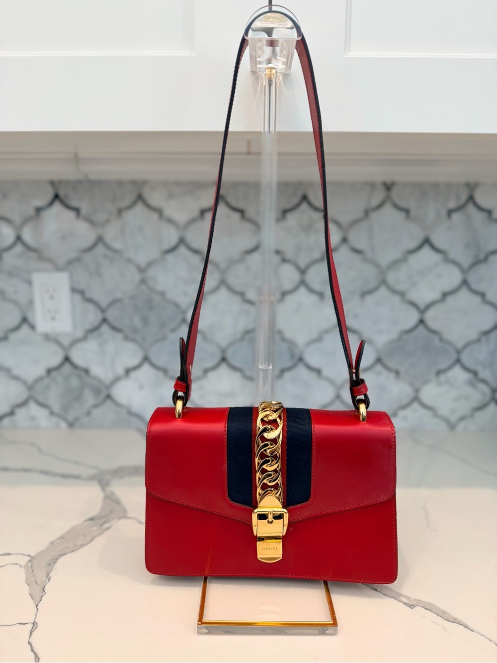 Gucci Sylvie Small Shoulder Bag in Red